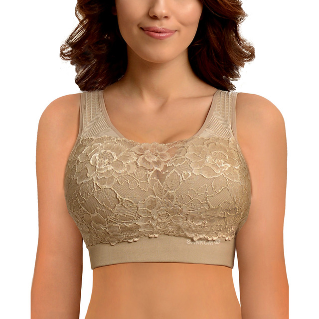 Buy Sankom Breathable Classic Bra With Lace Biege Large in Qatar Orders  delivered quickly - Wellcare Pharmacy