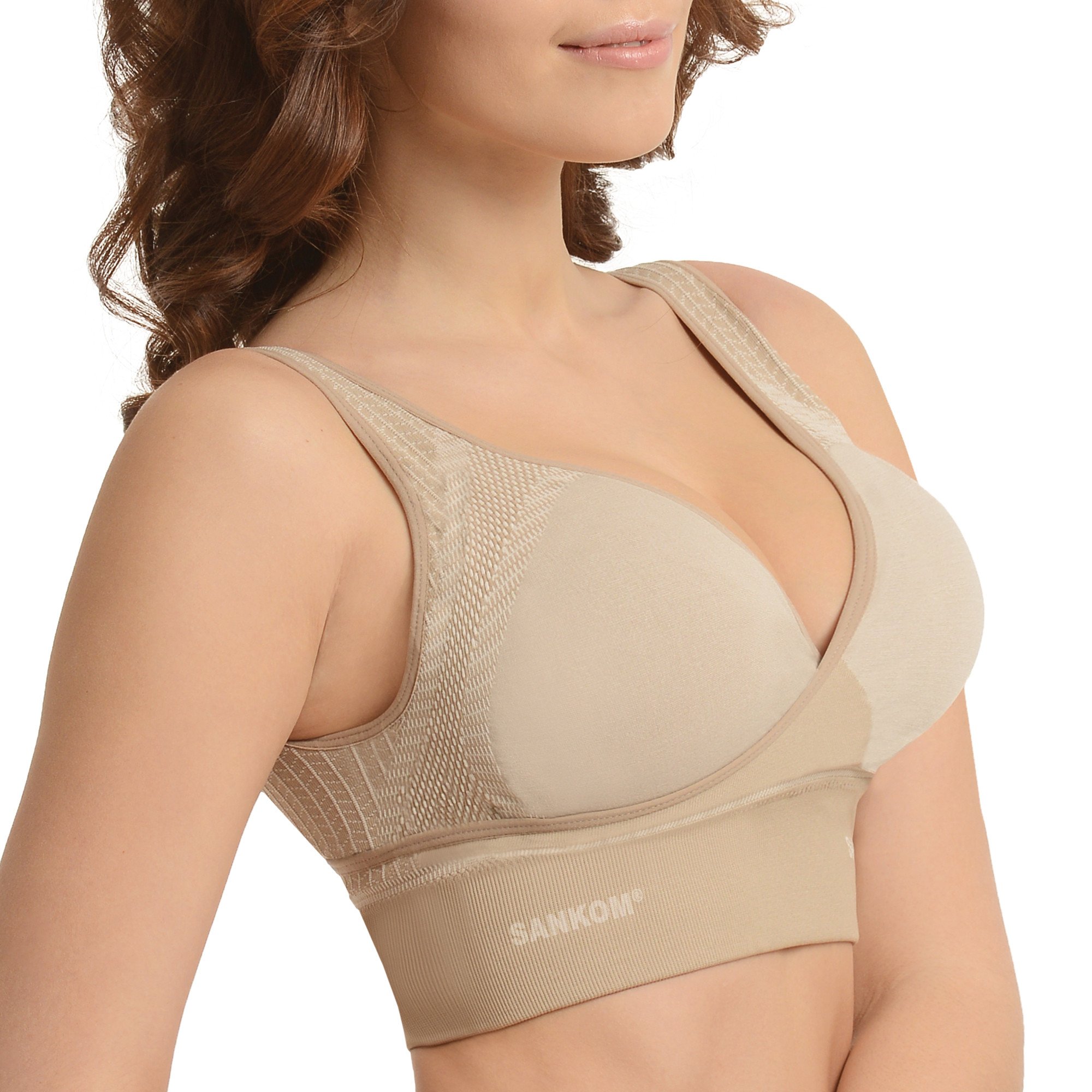 Buy SANKOM Patented Classic Shaping Camisole with Lace Bra Body Shaper  Posture Corrector Shapewear Back Support Beige L/XL Online at  desertcartKUWAIT