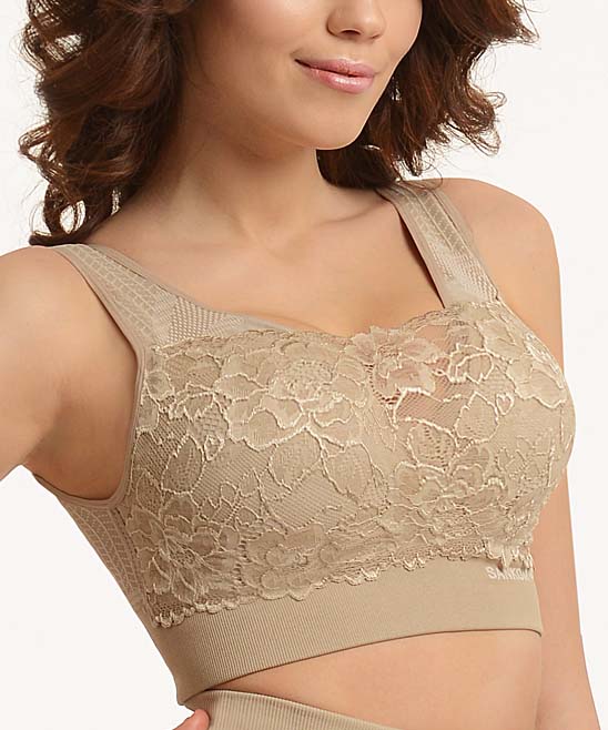 Buy SANKOM Patent Classic Shaping Camisole with Lace Bra- (S/M, Beige) at  ShopLC.